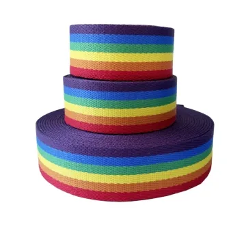 Striped polyester webbing