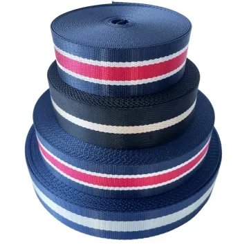 Striped polyester twill webbing