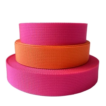 Grooved polyester webbing for bags
